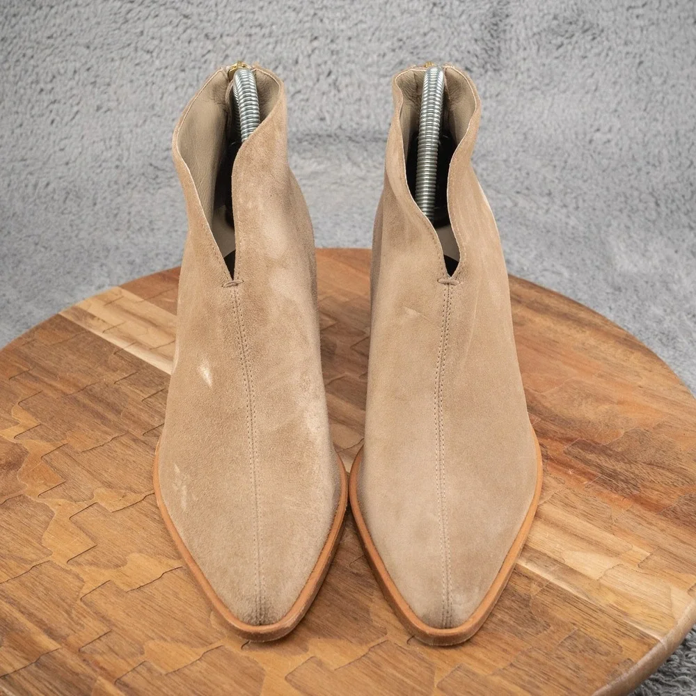 Vince Light Straw Suede‎ Leather Havana Bootie Size 7.5 M
